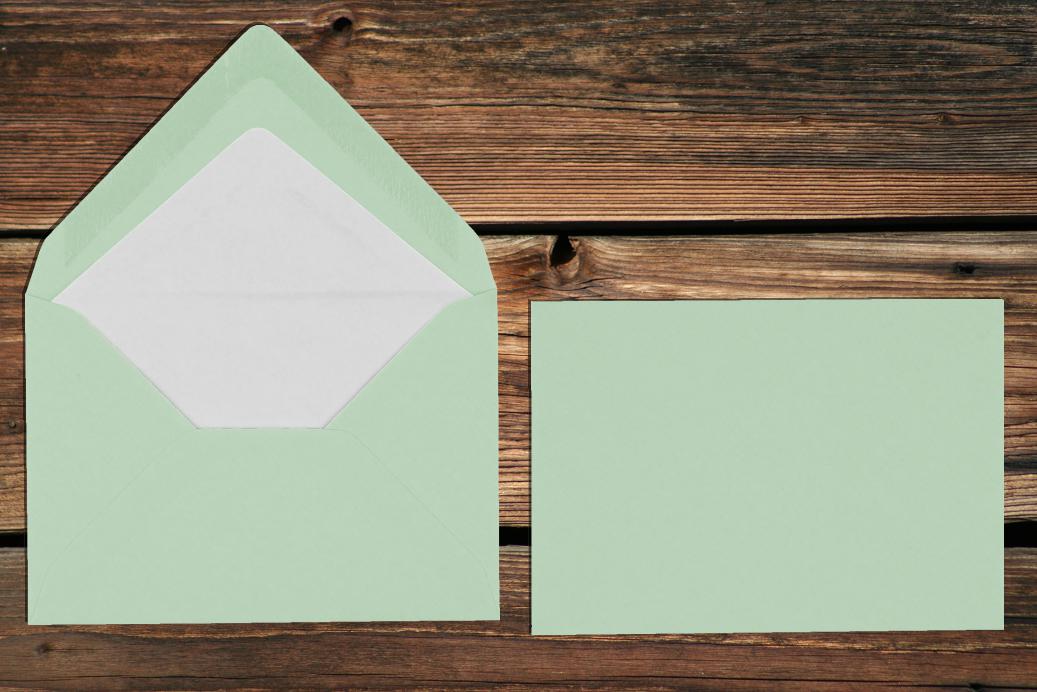 Briefhüllen mit Seidenfutter C7 81x114 mm Nassklebend Mint gerippt 100 g/qm